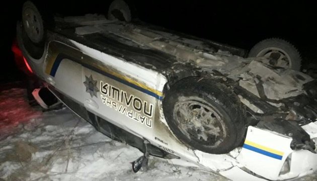 На Тернопільщині перекинулося авто патрульних, яке переслідувало Audi