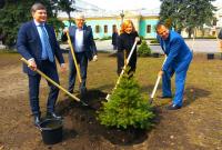 Депутаты Рады к Пасхе высадили деревья в Мариинском парке Киева