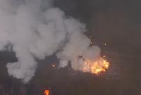 Взрывы на арсенале под Ичней: появилось видео с высоты птичьего полета