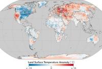 NASA показало карту аномальных морозов в Северной Америке и тепло в зимней Европе