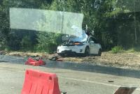 Электромобиль Tesla Model X попал в аварию на Житомирской трассе