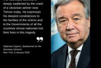 Генсек ООН выразил соболезнования в связи с падением украинского Boeing в Иране